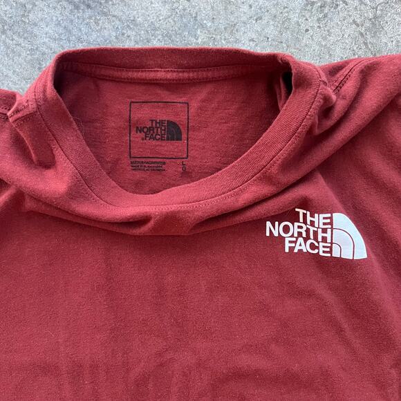The North Face Maroon Graphic T-Shirt Men's L Never Stop Exploring Red Tee - Picture 7 of 7
